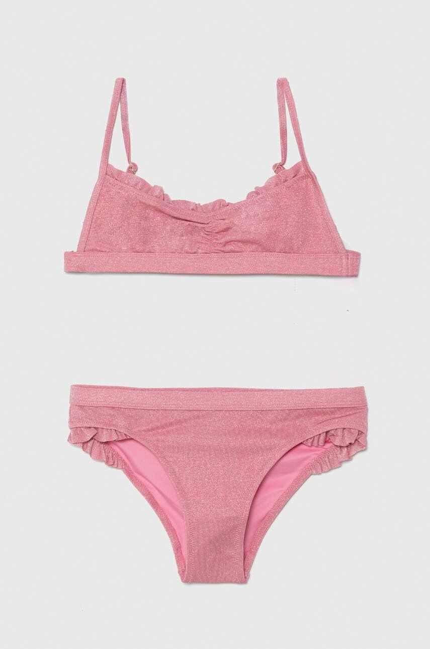 United Colors of Benetton costum de baie pentru copii din două piese culoarea roz United Colors of Benetton costum de baie pentru copii din două piese culoarea roz