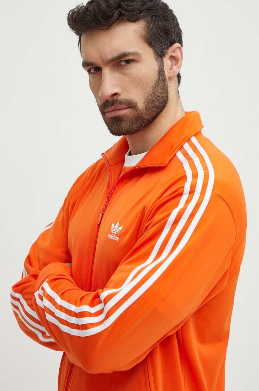 adidas Originals bluza barbati, culoarea portocaliu, cu imprimeu, IR9902 adidas Originals bluza barbati, culoarea portocaliu, cu imprimeu, IR9902