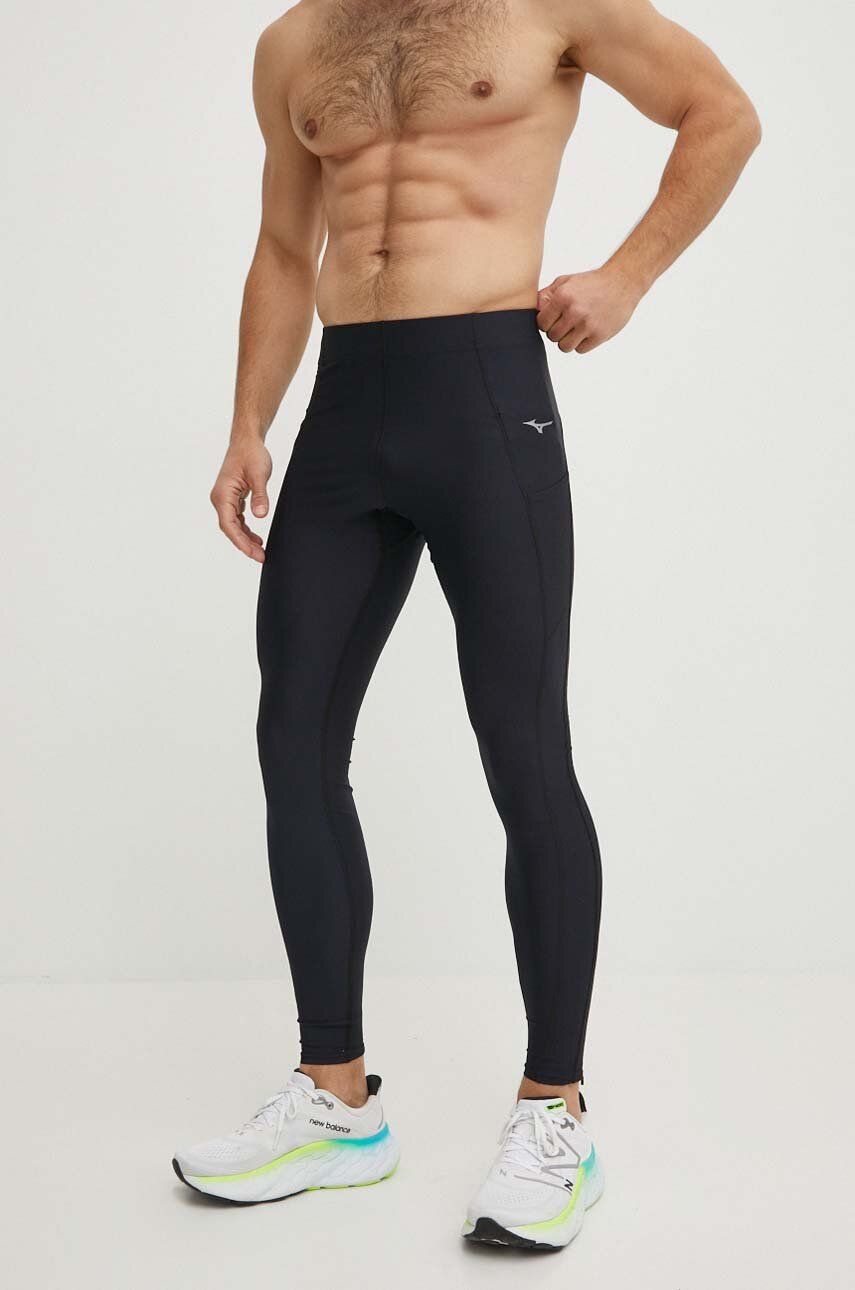 Mizuno leggins de alergare Impulse Core culoarea negru, neted, J2GBB013 Mizuno leggins de alergare Impulse Core culoarea negru, neted, J2GBB013