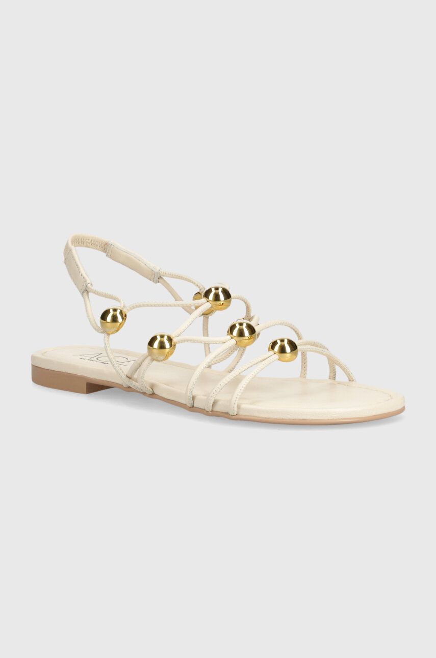AGL sandale de piele SUMMER femei, culoarea bej, D656081PHSOFTY0119 AGL sandale de piele SUMMER femei, culoarea bej, D656081PHSOFTY0119