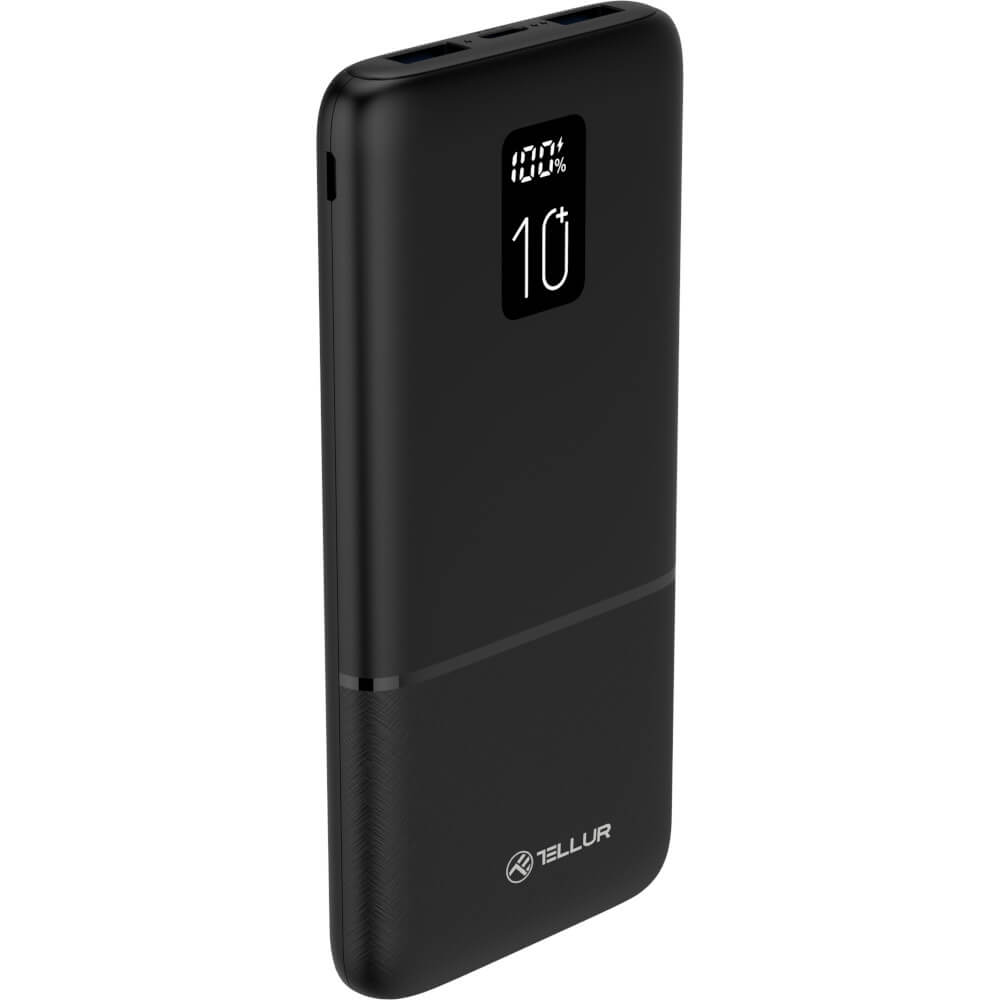 Acumulator extern Tellur Boost Pro PD102, 10000 mAh, display LCD, Negru Acumulator extern Tellur Boost Pro PD102, 10000 mAh, display LCD, Negru
