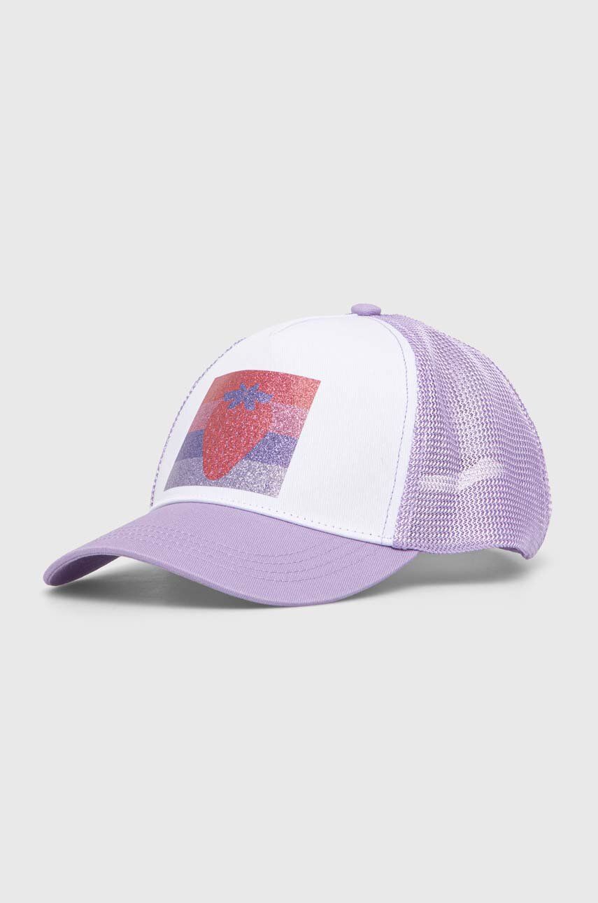 United Colors of Benetton șapcă de baseball pentru copii culoarea violet, cu imprimeu United Colors of Benetton șapcă de baseball pentru copii culoarea violet, cu imprimeu