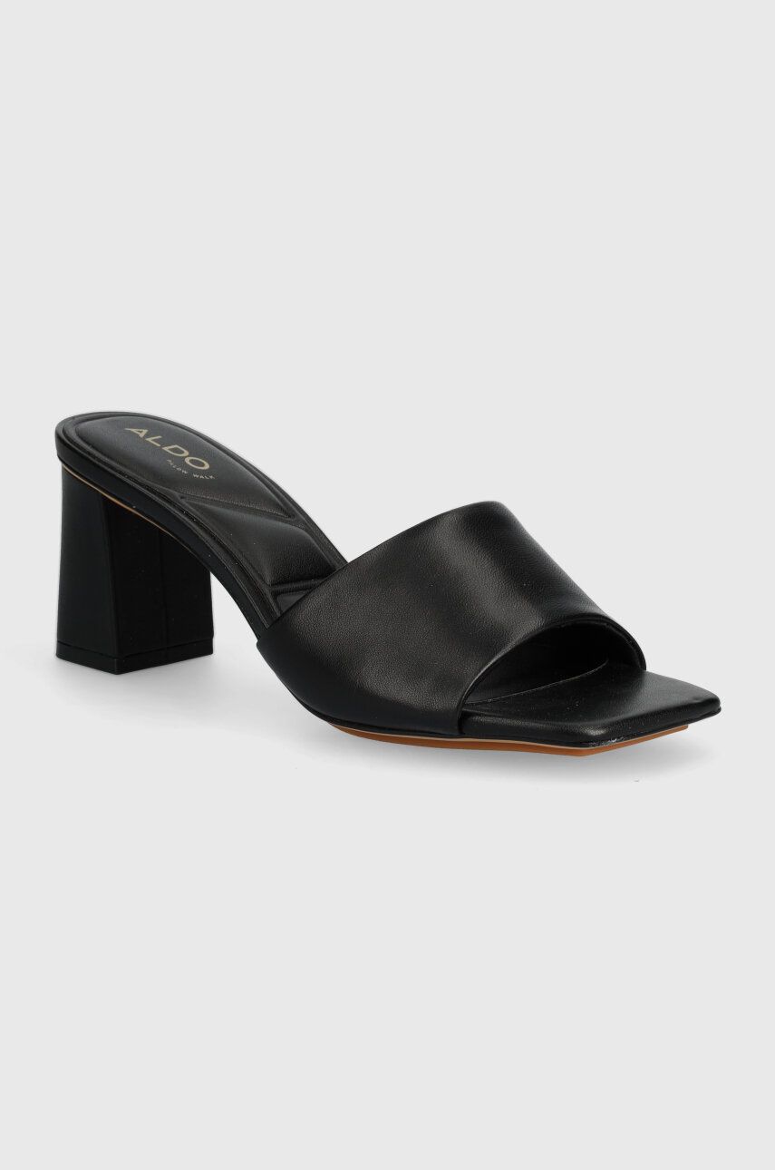 Aldo slapi de piele Vidish femei, culoarea negru, cu toc drept, 13578774.Vidish Aldo slapi de piele Vidish femei, culoarea negru, cu toc drept, 13578774.Vidish