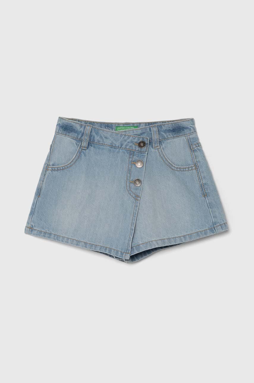 United Colors of Benetton pantaloni scurti din denim pentru copii neted, talie reglabila United Colors of Benetton pantaloni scurti din denim pentru copii neted, talie reglabila
