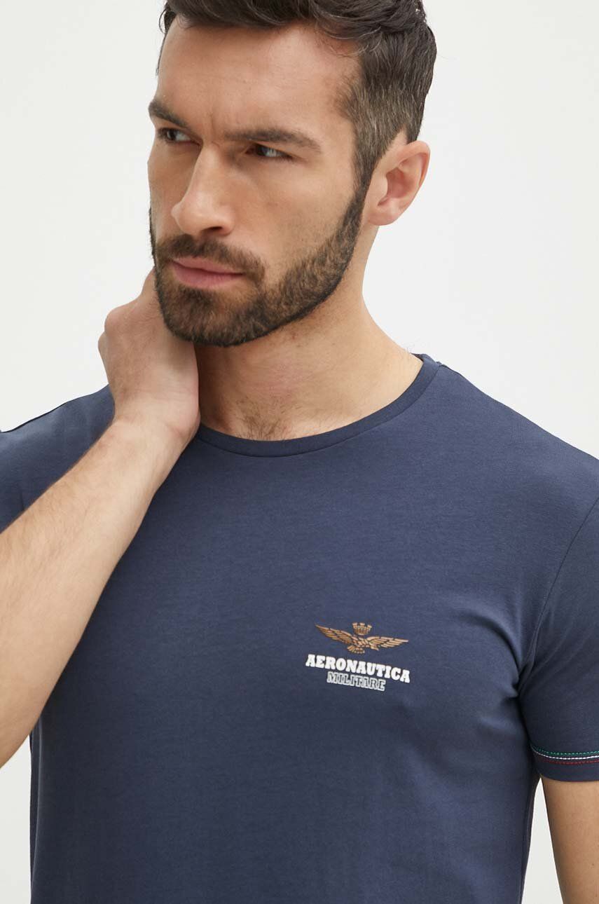 Aeronautica Militare tricou barbati, culoarea albastru marin, cu imprimeu, AM1UTI003 Aeronautica Militare tricou barbati, culoarea albastru marin, cu imprimeu, AM1UTI003