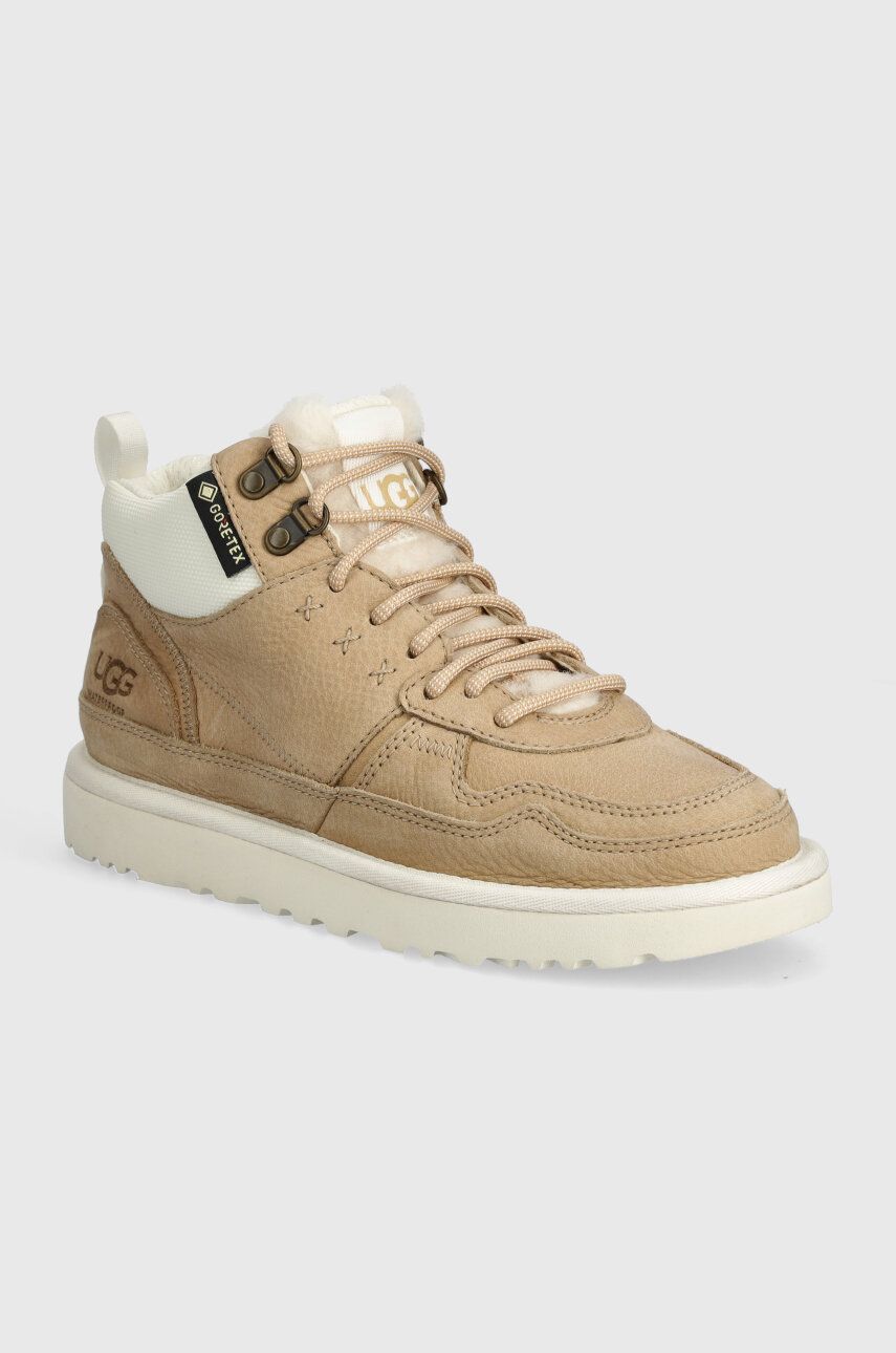 UGG ghete de piele Highland Hi GTX femei, culoarea bej, 1130772 UGG ghete de piele Highland Hi GTX femei, culoarea bej, 1130772