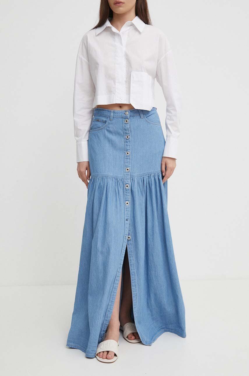 Pepe Jeans fusta MAXI SKIRT HW DNM REG maxi, evazati, PL901131R Pepe Jeans fusta MAXI SKIRT HW DNM REG maxi, evazati, PL901131R
