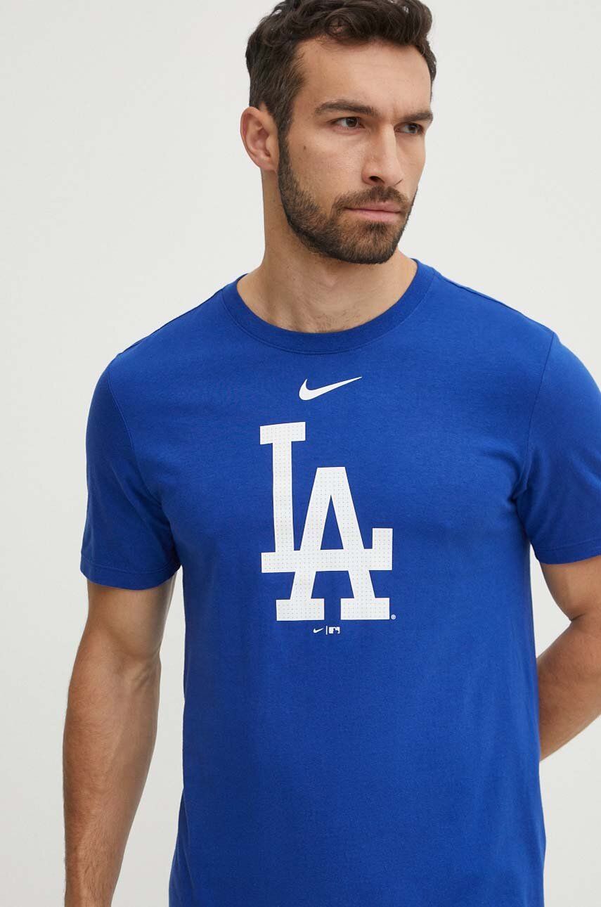 Nike tricou din bumbac Los Angeles Dodgers barbati, cu imprimeu Nike tricou din bumbac Los Angeles Dodgers barbati, cu imprimeu