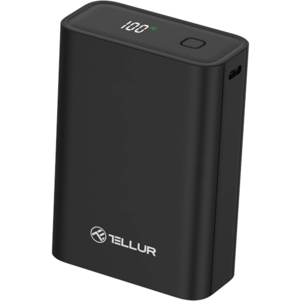 Baterie externa Tellur Compact Pro PD702, 20000mAh, LCD display, Negru Baterie externa Tellur Compact Pro PD702, 20000mAh, LCD display, Negru
