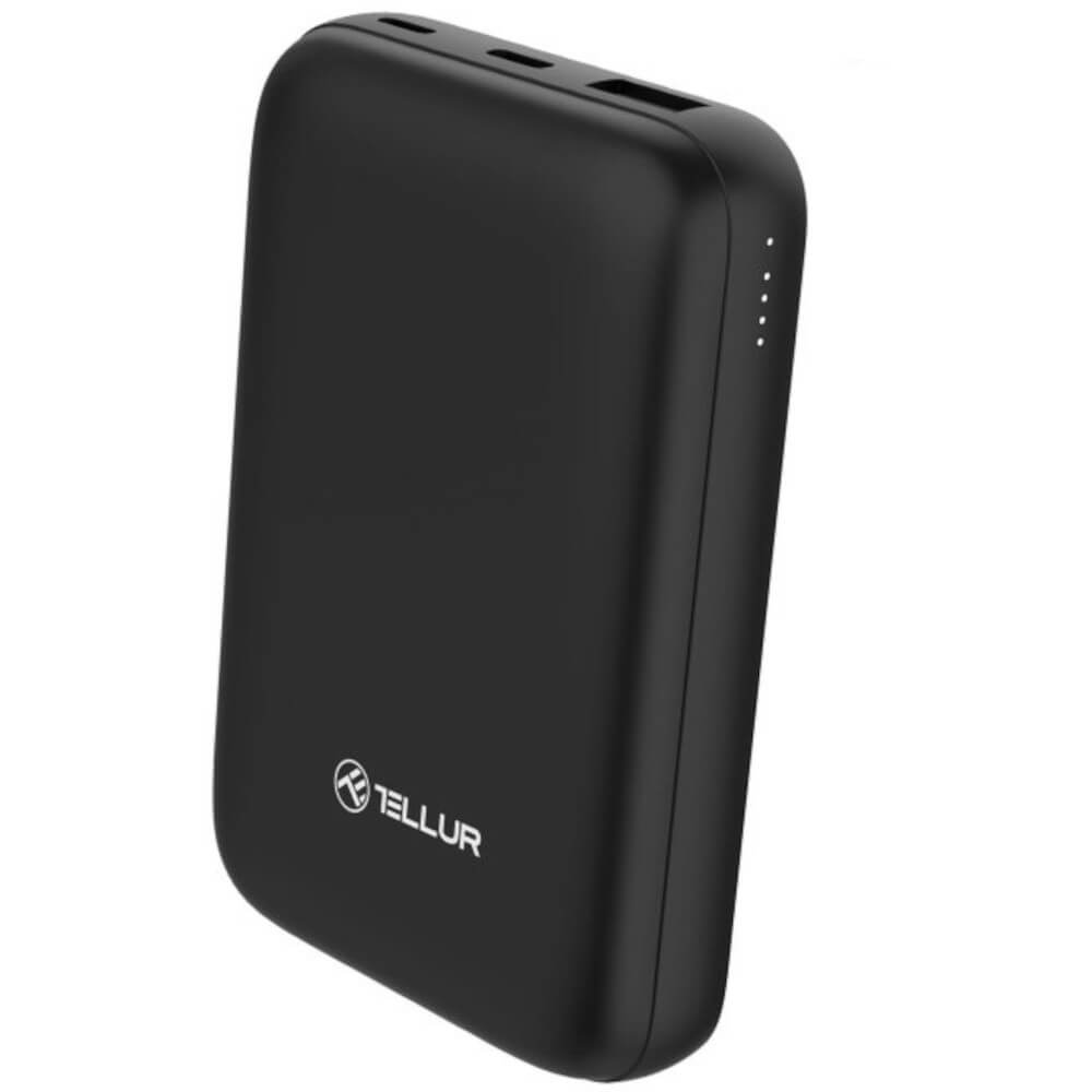 Baterie externa Tellur Compact Pro WPD101, 10000mAh, compatibil MagSafe, Negru Baterie externa Tellur Compact Pro WPD101, 10000mAh, compatibil MagSafe, Negru