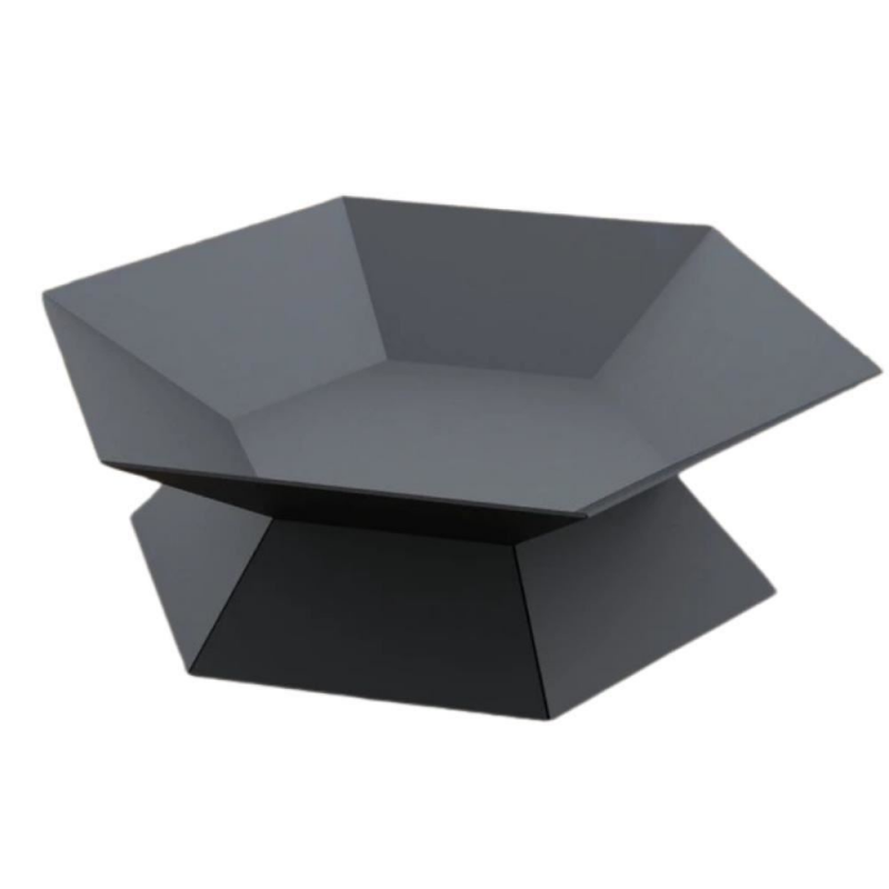 Vatra pentru terasa/gradina, Hexagon Fire Pit KRO-1072, Otel, Negru, diametru 870 mm, grosime 3 mm Vatra pentru terasa/gradina, Hexagon Fire Pit KRO-1072, Otel, Negru, diametru 870 mm, grosime 3 mm