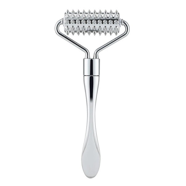 Rolă metalică pentru masaj facial cu vârfuri Rolă ascuțită pentru conturarea feței Masaj pentru circulația sângelui feței din oțel inoxidabil 12 x 5,27 cm Rolă metalică pentru masaj facial cu vârfuri Rolă ascuțită pentru conturarea feței Masaj pentru circulația sângelui feței din oțel inoxidabil 12 x 5,27 cm