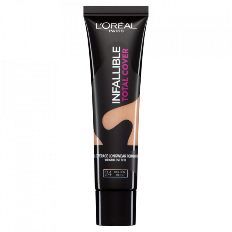 Fond de ten fata si corp Loreal Infallible Total Cover Full Coverage, 24 Golden Beige Fond de ten fata si corp Loreal Infallible Total Cover Full Coverage, 24 Golden Beige
