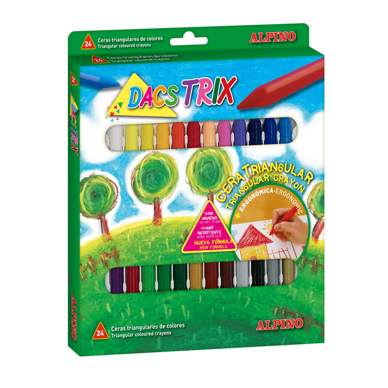 Creioane Cerate Soft, Triunghilare, Cutie Carton, 24 Culori/cutie, Alpino Dacstrix Creioane Cerate Soft, Triunghilare, Cutie Carton, 24 Culori/cutie, Alpino Dacstrix