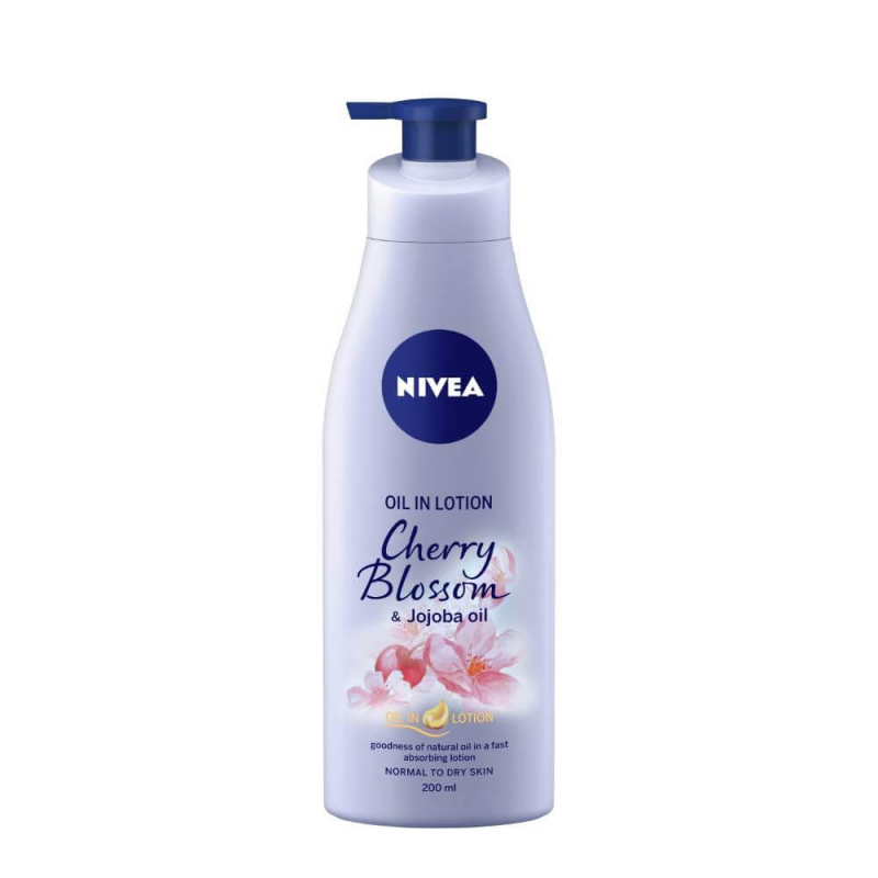 Lotiune Corp NIVEA Cherry Blossom, 200 ml, Extract de Flori de Cires, cu Pompita Lotiune Corp NIVEA Cherry Blossom, 200 ml, Extract de Flori de Cires, cu Pompita