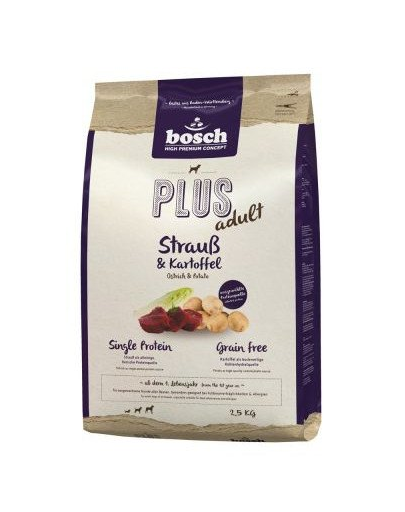 BOSCH Plus Hrana uscata cu strut & cartofi pentru cainii junior cu intolerante alimentare 12.5 kg BOSCH Plus Hrana uscata cu strut & cartofi pentru cainii junior cu intolerante alimentare 12.5 kg
