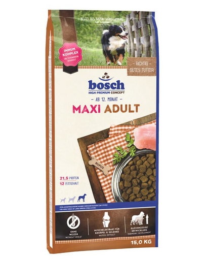 BOSCH Maxi Hrana uscata pentru caini adulti de talie mare si uriasa 15 kg BOSCH Maxi Hrana uscata pentru caini adulti de talie mare si uriasa 15 kg