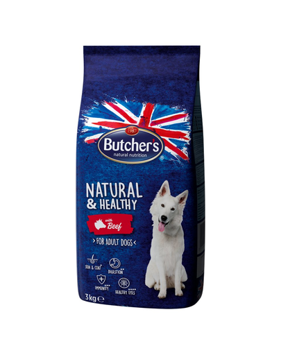 BUTCHER'S Natural&Healthy hrana uscata pentru caini adulti, cu vita 3 kg BUTCHER'S Natural&Healthy hrana uscata pentru caini adulti, cu vita 3 kg
