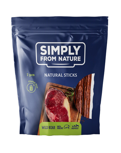 SIMPLY FROM NATURE Recompense sticks cu aroma de mistret pentru caini 7 buc. SIMPLY FROM NATURE Recompense sticks cu aroma de mistret pentru caini 7 buc.