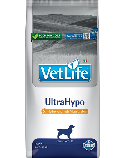 FARMINA Vet Life Ultrahypo Dog 12 kg Hrana uscata caini cu alergii alimentare FARMINA Vet Life Ultrahypo Dog 12 kg Hrana uscata caini cu alergii alimentare