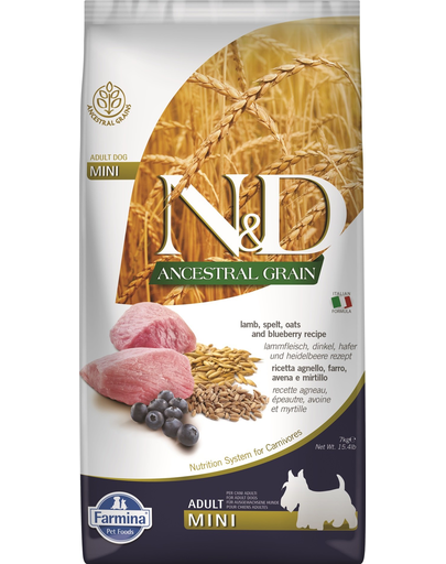 N&D Low Grain mini Hrana uscata caini talie mica, cu miel si afine 7 kg N&D Low Grain mini Hrana uscata caini talie mica, cu miel si afine 7 kg