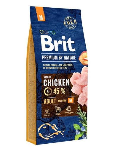 BRIT Premium By Nature Adult Medium M Hrana uscata pentru caini adulti de talie medie, cu pui 15 kg BRIT Premium By Nature Adult Medium M Hrana uscata pentru caini adulti de talie medie, cu pui 15 kg