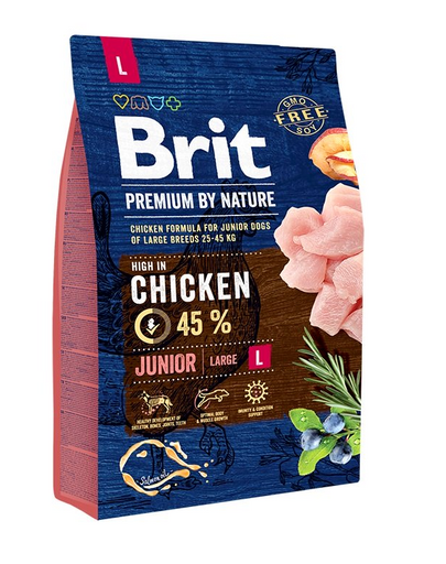 BRIT Premium By Nature Hrana uscata pentru catei de talie mare, de la 1 la 24 luni 3 kg BRIT Premium By Nature Hrana uscata pentru catei de talie mare, de la 1 la 24 luni 3 kg