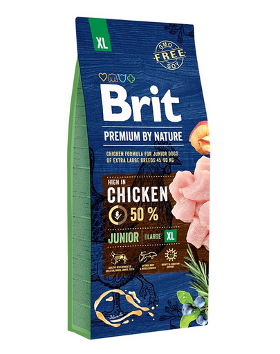 BRIT Premium By Nature Junior Extra Large Hrana uscata pentru catei si juniori de talie foarte mare XL 15 kg BRIT Premium By Nature Junior Extra Large Hrana uscata pentru catei si juniori de talie foarte mare XL 15 kg
