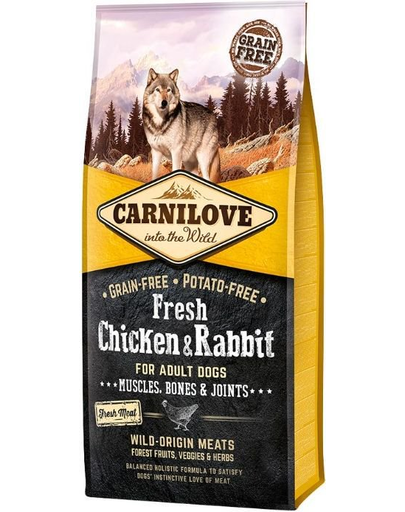 CARNILOVE Hrana uscata pentru caini adulti, cu iepure si pui 12 kg CARNILOVE Hrana uscata pentru caini adulti, cu iepure si pui 12 kg