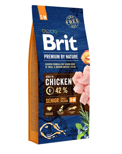 BRIT Premium By Nature Senior Small Medium S+M Hrana uscata pentru caini senior de talie mica sau medie 15 kg BRIT Premium By Nature Senior Small Medium S+M Hrana uscata pentru caini senior de talie mica sau medie 15 kg