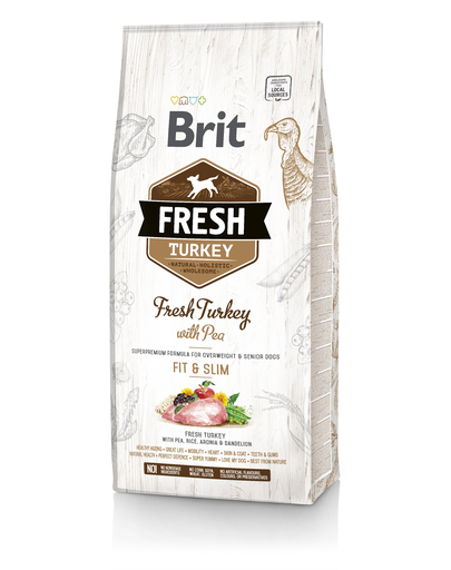 BRIT Fresh Adult Fit&Slim 12 kg hrana uscata caini adulti, curcan si mazare BRIT Fresh Adult Fit&Slim 12 kg hrana uscata caini adulti, curcan si mazare