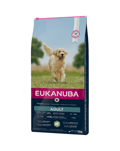 EUKANUBA Adult Large Breeds Lamb & Rice hrana uscata caini adulti talie mare, miel si orez 12 kg EUKANUBA Adult Large Breeds Lamb & Rice hrana uscata caini adulti talie mare, miel si orez 12 kg