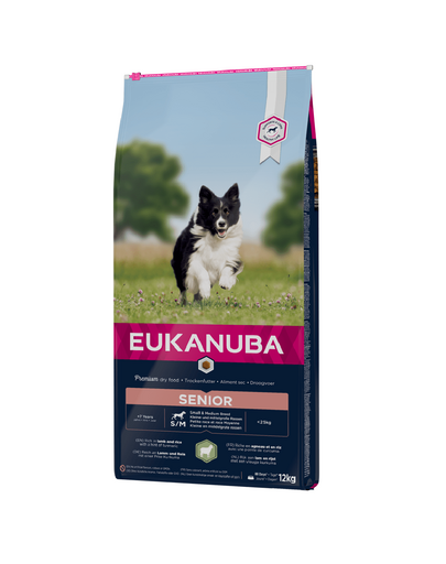 EUKANUBA Senior Small&Medium Lamb & Rice hrana uscata caini seniori 12 kg EUKANUBA Senior Small&Medium Lamb & Rice hrana uscata caini seniori 12 kg