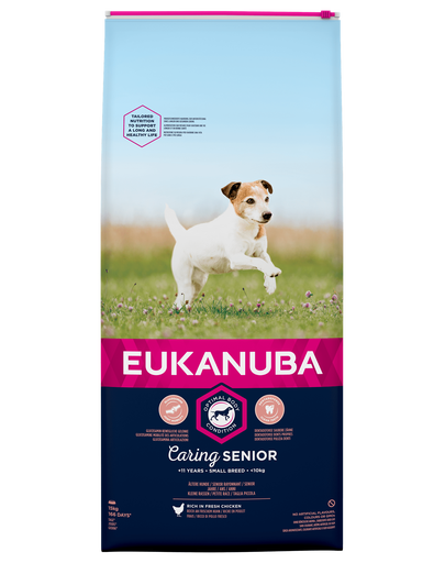 EUKANUBA Caring Senior Small Breed hrana uscata caini seniori talie mica, bogat in pui 15kg EUKANUBA Caring Senior Small Breed hrana uscata caini seniori talie mica, bogat in pui 15kg