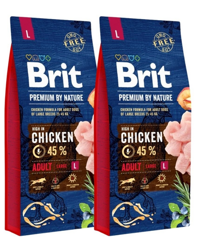 BRIT Premium By Nature Adult Large L hrana uscata pentru caini adulti de talie mare, cu pui 30 kg (15 kg x 2) BRIT Premium By Nature Adult Large L hrana uscata pentru caini adulti de talie mare, cu pui 30 kg (15 kg x 2)