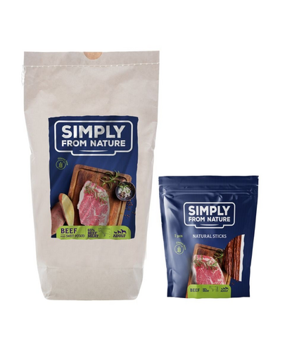 SIMPLY FROM NATURE SET hrana pentru caini coapta la cuptor, cu vita 1,2 kg + recompense cu vita 7 buc. SIMPLY FROM NATURE SET hrana pentru caini coapta la cuptor, cu vita 1,2 kg + recompense cu vita 7 buc.