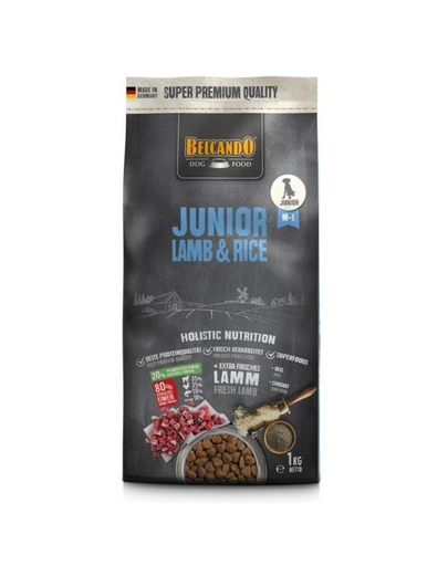 BELCANDO Junior hrana uscata cu miel si orez, pentru cainii cu varsta 4 luni+, talie M-L, 1 kg BELCANDO Junior hrana uscata cu miel si orez, pentru cainii cu varsta 4 luni+, talie M-L, 1 kg