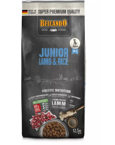 BELCANDO Junior hrana uscata cu miel si orez, pentru cainii cu varsta 4 luni+, talie M-L, 12.5 kg BELCANDO Junior hrana uscata cu miel si orez, pentru cainii cu varsta 4 luni+, talie M-L, 12.5 kg