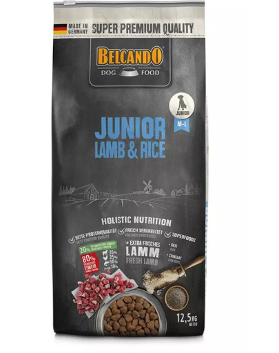 BELCANDO Junior hrana uscata cu miel si orez, pentru cainii cu varsta 4 luni+, talie M-L 25 kg (2 x 12.5 kg) BELCANDO Junior hrana uscata cu miel si orez, pentru cainii cu varsta 4 luni+, talie M-L 25 kg (2 x 12.5 kg)