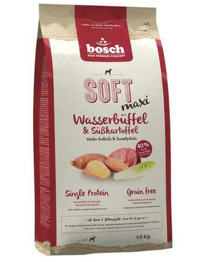 BOSCH Soft Maxi Hrana uscata caini, Carne de bivol si cartofi dulci 1 kg BOSCH Soft Maxi Hrana uscata caini, Carne de bivol si cartofi dulci 1 kg