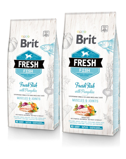 BRIT Fresh Adult Large hrana uscata caini adulti de talie mare, cu peste si dovleac 24 kg (2 x 12 kg) BRIT Fresh Adult Large hrana uscata caini adulti de talie mare, cu peste si dovleac 24 kg (2 x 12 kg)