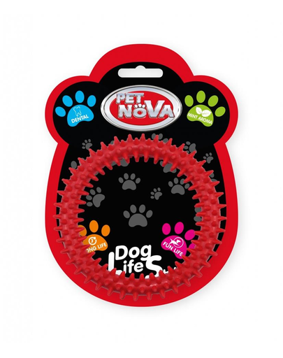 PET NOVA DOG LIFE STYLE Jucarie pentru caini Ringo Dental 12,5cm, rosu, aroma de menta PET NOVA DOG LIFE STYLE Jucarie pentru caini Ringo Dental 12,5cm, rosu, aroma de menta