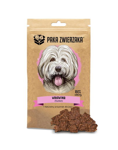 PAKA ZWIERZAKA Recompense pentru caini, din carne de vita 100% , 80 g PAKA ZWIERZAKA Recompense pentru caini, din carne de vita 100% , 80 g