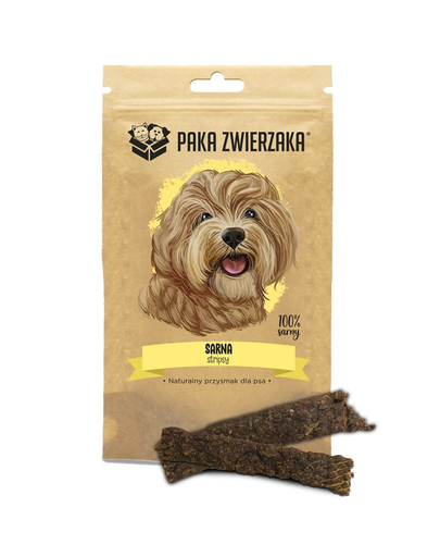 PAKA ZWIERZAKA Recompense pentru caini, fasii de caprioara 100%, 70 g PAKA ZWIERZAKA Recompense pentru caini, fasii de caprioara 100%, 70 g
