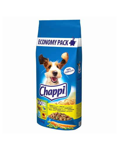 Chappi Adult hrana uscata pentru caini adulti, cu pasare si legume 27 kg (2 x 13.5 kg) Chappi Adult hrana uscata pentru caini adulti, cu pasare si legume 27 kg (2 x 13.5 kg)