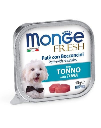 MONGE Fresh hrană umedă pentru câini sub formă de pate, cu ton 100 g MONGE Fresh hrană umedă pentru câini sub formă de pate, cu ton 100 g