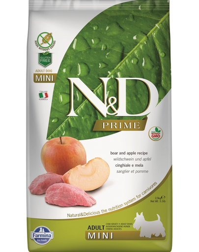 FARMINA N&D Prime Adult Mini - Hrană uscată cu carne de mistreț și măr 2.5 kg FARMINA N&D Prime Adult Mini - Hrană uscată cu carne de mistreț și măr 2.5 kg