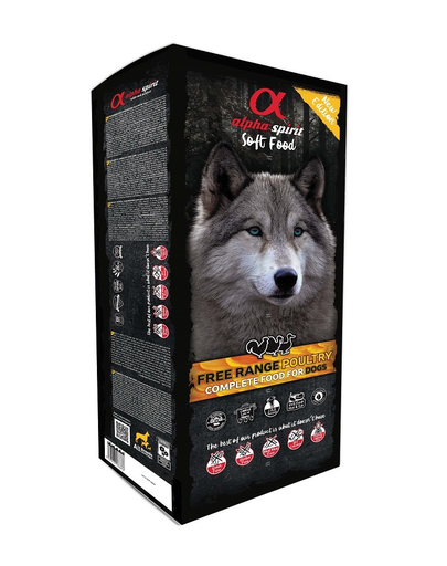 ALPHA SPIRIT Hrana uscata si moale pentru caini,cu pasari de curte 9 kg ALPHA SPIRIT Hrana uscata si moale pentru caini,cu pasari de curte 9 kg
