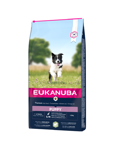 EUKANUBA Dog Puppy Small & Medium Breed Lamb & Rice hrana uscata caini juniori talie mica/medie, miel si orez 12 kg EUKANUBA Dog Puppy Small & Medium Breed Lamb & Rice hrana uscata caini juniori talie mica/medie, miel si orez 12 kg
