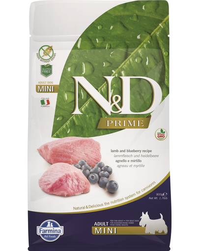 FARMINA N&D Adult Mini Lamb&Blueberry hrana uscata caini adulti de talie mica, miel si afine 800 g FARMINA N&D Adult Mini Lamb&Blueberry hrana uscata caini adulti de talie mica, miel si afine 800 g